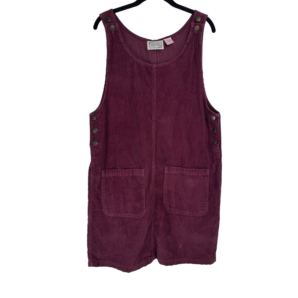 Vintage Corduroy Coverall Jumper Dress Size Medium Red‎ Cottagecore Academia